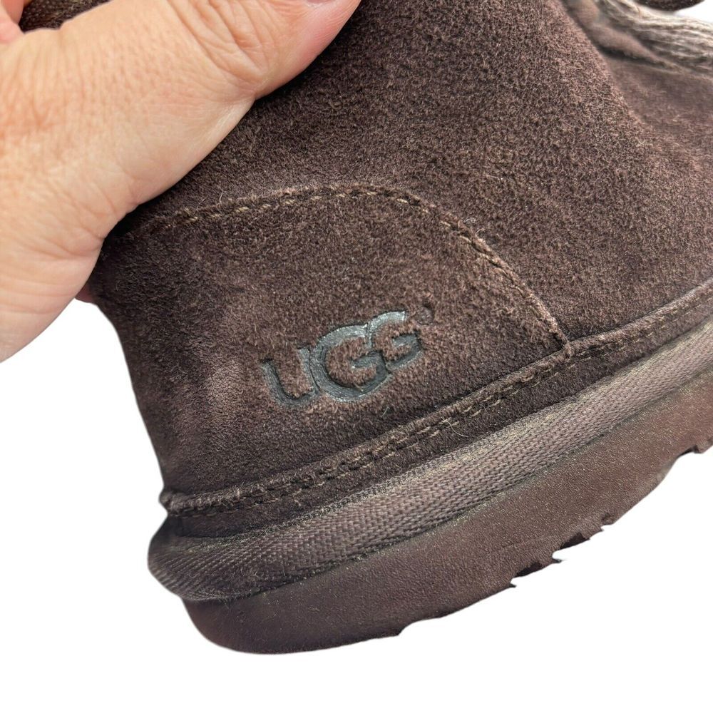 UGG Mens 6 Brown Neumel Fur Lined Suede Lace Up Casual Boot Shoes - Picture 7 of 9